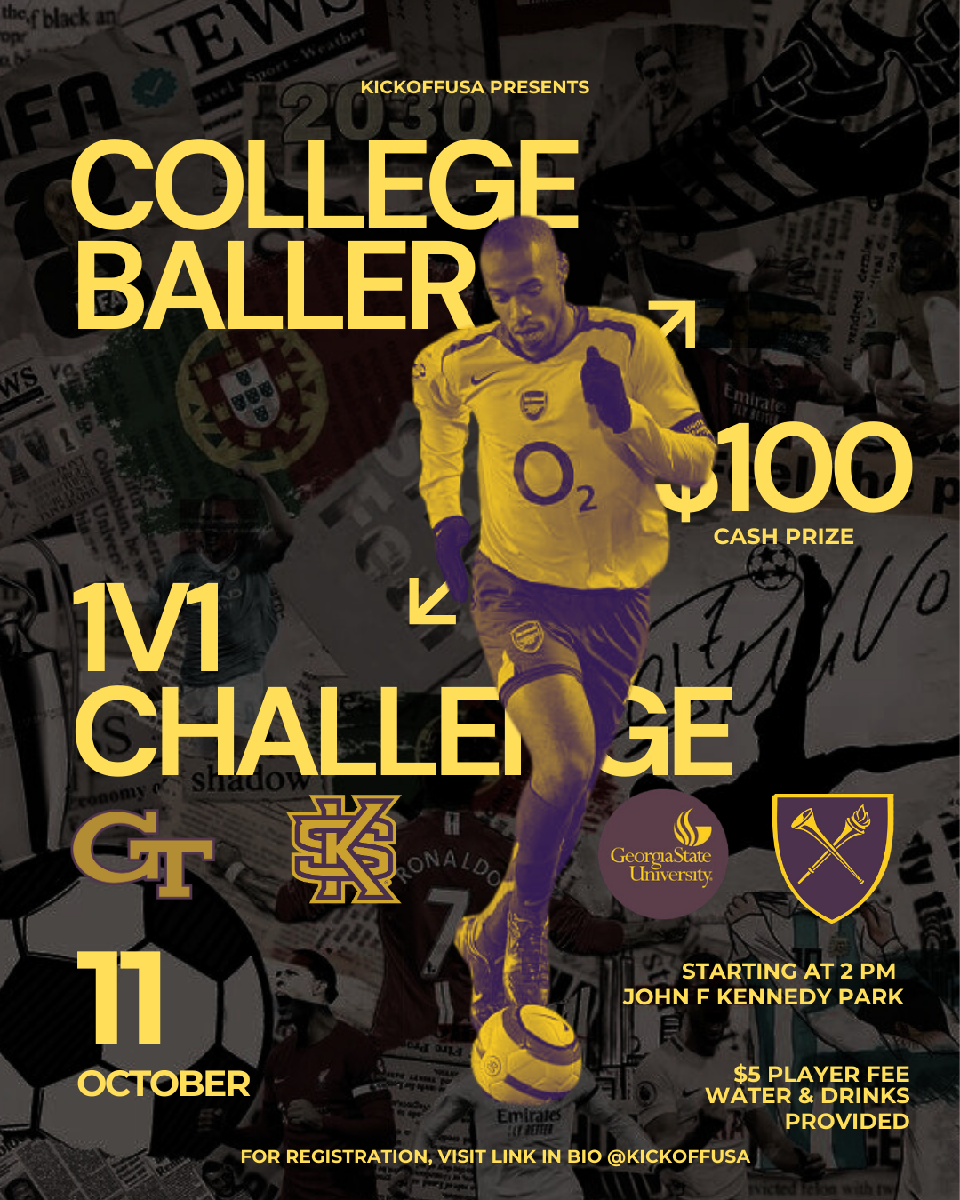 College Baller 1v1 Challenge flyer